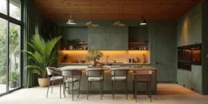 cozinha planejada verde oliva