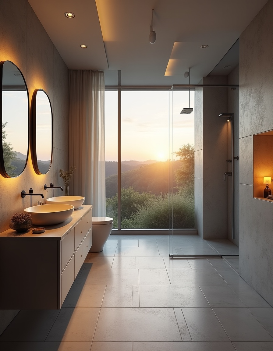 Banheiro decorado com móveis planejados