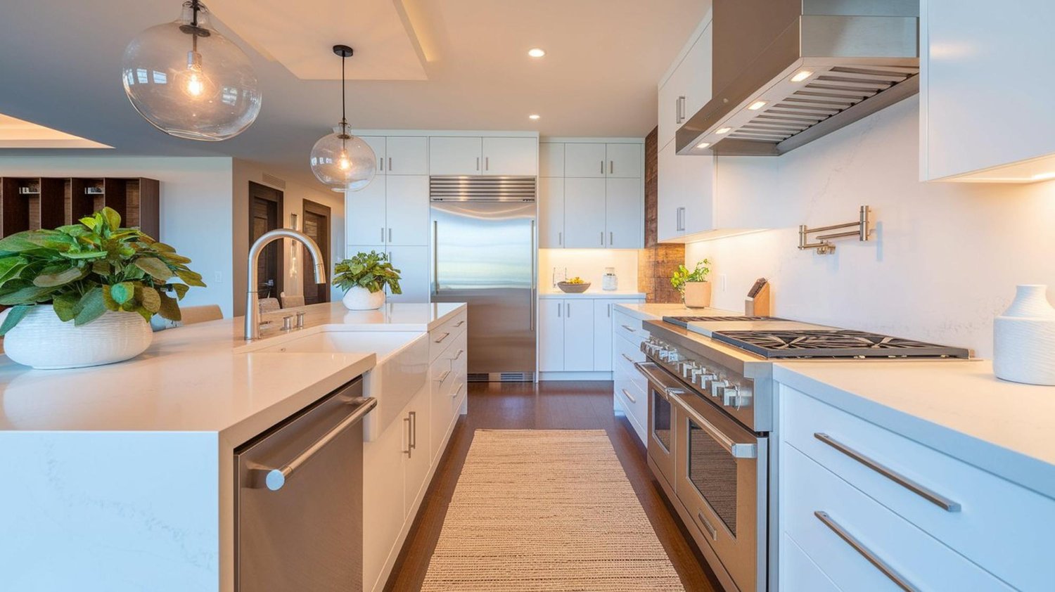 Layout em L para otimizar cozinha planejada para apartamento pequeno.