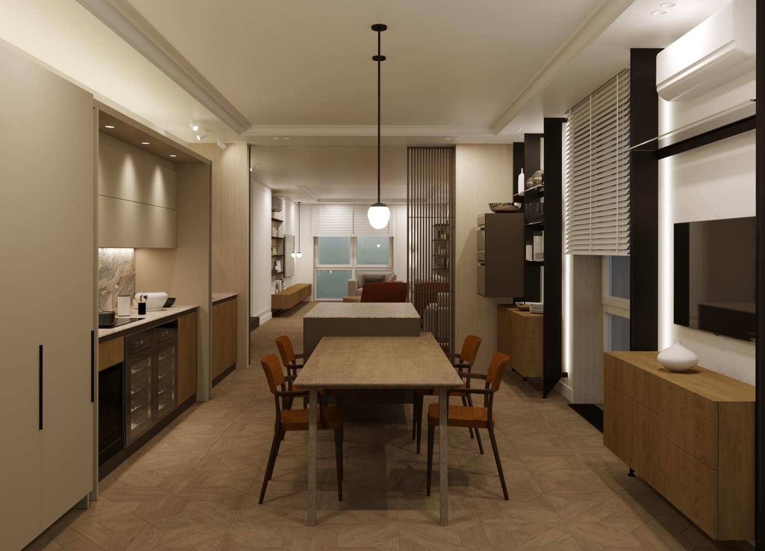 Designer apresentando projeto 3D para cliente, que deve ser comparado com o orçamento detalhado.