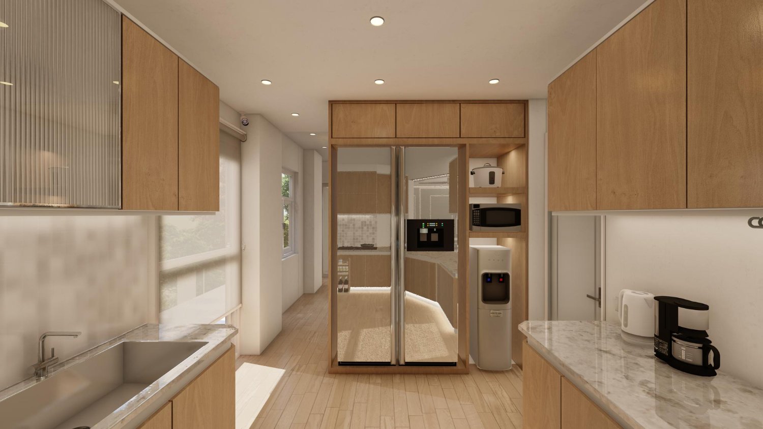 Detalhe de acabamento e design de móvel planejado para cozinha