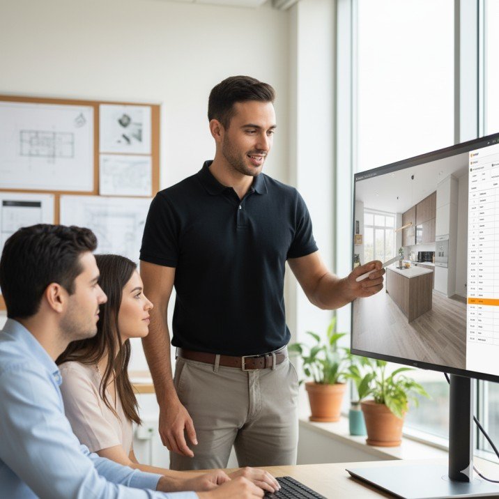 Pessoa analisando contrato de móveis com preocupação.