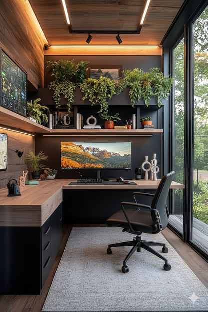 escritório planejado, home office pequeno luxo, mesa escritório planejada, ergonomia home office, iluminação para escritório, cadeira de escritório design.