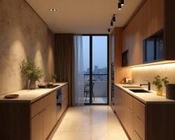 móveis planejados para cozinha de apartamento - tons amadeirados - 6